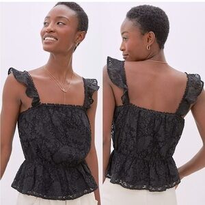 NWT Anthropologie Sunday in Brooklyn Black Collin Lace Tank, size XL